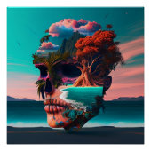 Colored skull head poster (Vorderseite)