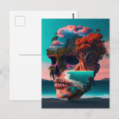 Colored skull head postkarte (Vorne/Hinten)
