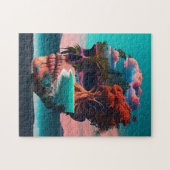 Colored skull head puzzle (Horizontal)