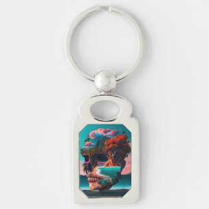 Colored skull head schlüsselanhänger