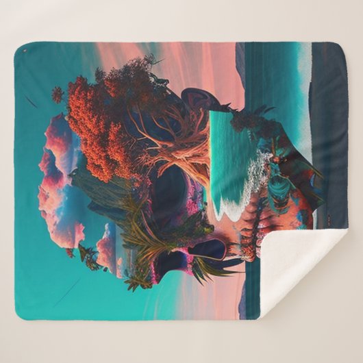 Colored Skull Head Sherpadecke (Vorderseite (Horizontal))