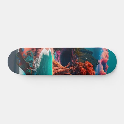 Colored skull head skateboard (Horizontal)