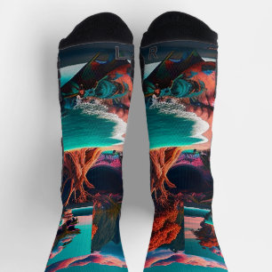 Colored skull head socken