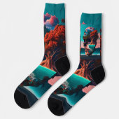 Colored skull head socken (Linkes Detail)