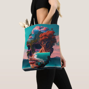 Colored skull head tasche