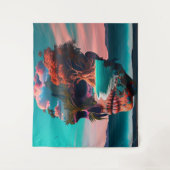 Colored skull head wandteppich (Vorderseite)