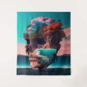 Colored skull head wandteppich (Vorderseite)