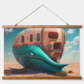 Colored skull head wandteppich mit holzrahmen (Vorderseite 2)