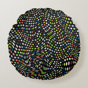 Colored small dots background. Circles wave. Abstr Rundes Kissen