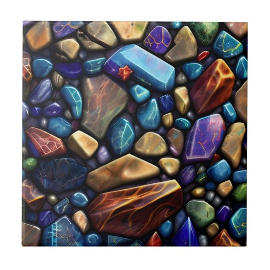 Colored Stone Mosaic Muster Fliese (Vorderseite)