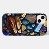 Colored Stone Mosaic Muster iPhone Hülle (Rückseite (Horizontal))