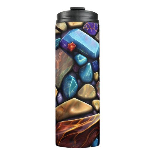 Colored Stone Mosaic Muster Thermosbecher (Vorderseite)