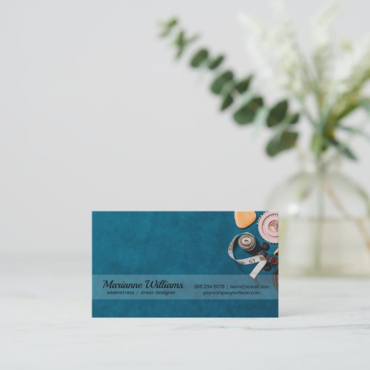 Colored Threading | Seamstress Visitenkarte (Stehend Vorderseite)