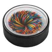 Colored Toothpicks Hockey Puck (3/4)