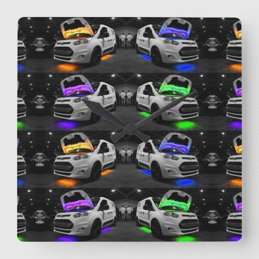 Colored Van Quadratische Wanduhr (Vorderseite)