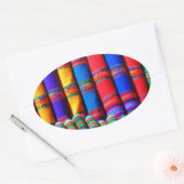 Colored Woven Cloud Ovaler Aufkleber (Umschlag)