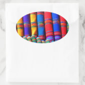 Colored Woven Cloud Ovaler Aufkleber (Tasche)