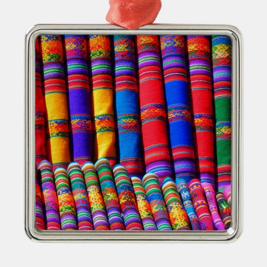 Colored Woven Cloud Silbernes Ornament (Vorne)