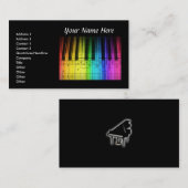 Colorf-Piano-Tastatur und -Musiknoten-Visitenkarte Visitenkarte (Vorne/Hinten)
