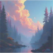 Colorfall Grove – Herbstlandschaft Quadrat Aufkleber (Vorderseite)