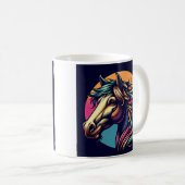 Colorfu Regenbogenpferd Kaffeetasse Tasse (VorderseiteRechts)