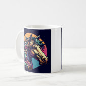 Colorfu Regenbogenpferd Kaffeetasse Tasse (Vorderseite Links)