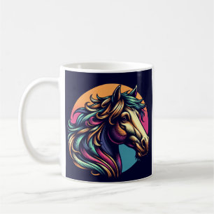 Colorfu Regenbogenpferd Kaffeetasse Tasse