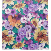 Colorfu Sommer-Blume Collage Muster Duschvorhang (Vorderseite)