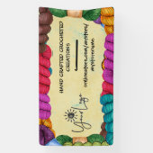Colorfu yarn crochet hook craft show booth display banner (Vertikal)