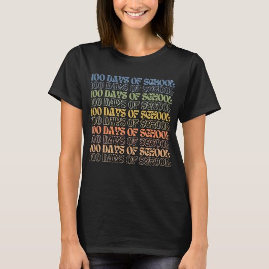 Colorful 100 Days of School Teacher T-Shirt (Vorderseite)
