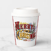 Colorful 1876 Merry Christmas Pappbecher (Rückseite)
