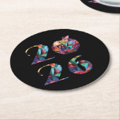 Colorful 2026 runder pappuntersetzer (Angewinkelt)