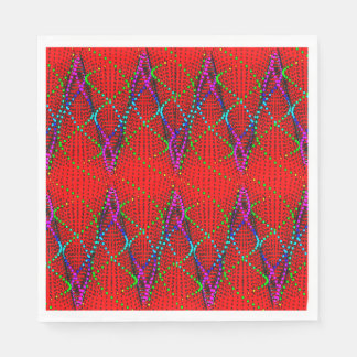 Colorful 3D Digital Design Luncheon Napkins - Perf Serviette