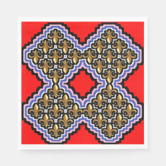 Colorful 3D Digital Design Luncheon Napkins - Perf Serviette