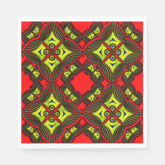 Colorful 3D Digital Design Luncheon Napkins - Perf Serviette