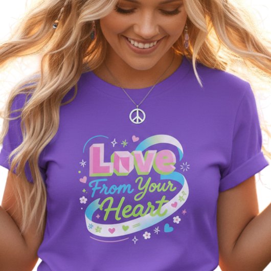 Colorful 3D Love From Your Heart Pop T-Shirt