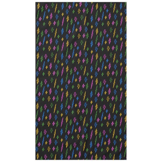 Colorful 80's Retro Neon Lightning Pattern Tischdecke (Vorderseite)