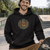 Colorful 90s Mandala Art -Trippy Third Eye Graphic Hoodie