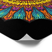 Colorful 90s Mandala Art -Trippy Third Eye Graphic Poster (Ecke)