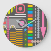 Colorful Abstract Art Pattern Große Wanduhr (Vorderseite)