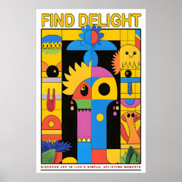 Colorful Abstract Art Print Modern Geometric Home Poster