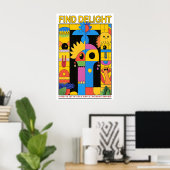 Colorful Abstract Art Print Modern Geometric Home Poster (Heimbüro)