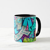 Colorful Abstract ArtMug Vibrant Artistic CoffeCup Tasse (VorderseiteRechts)