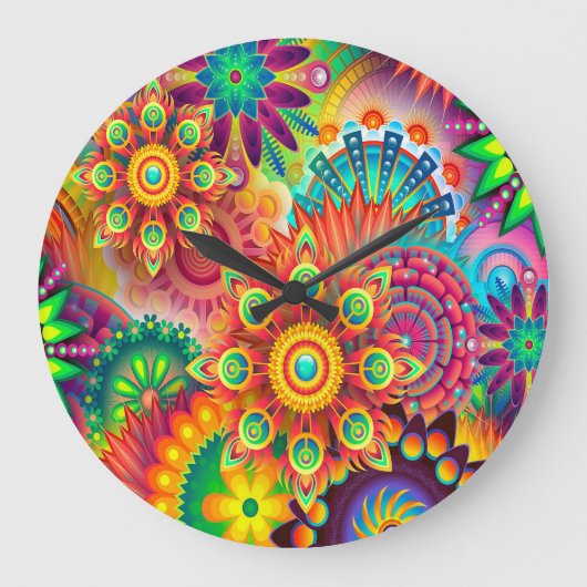 Colorful Abstract Background Große Wanduhr (Vorderseite)