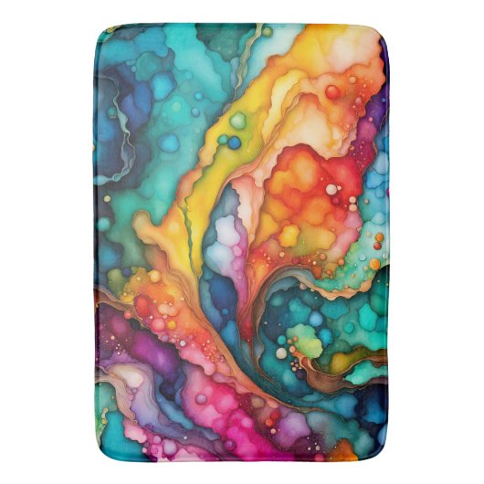 Colorful Abstract Bath Mat Badematte (Vorderseite Vertikal)