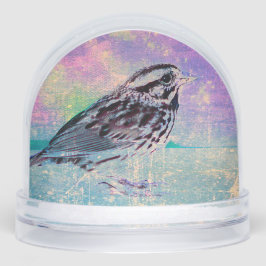 Colorful Abstract Bird Art: Vibrant Songbird Schneekugeln