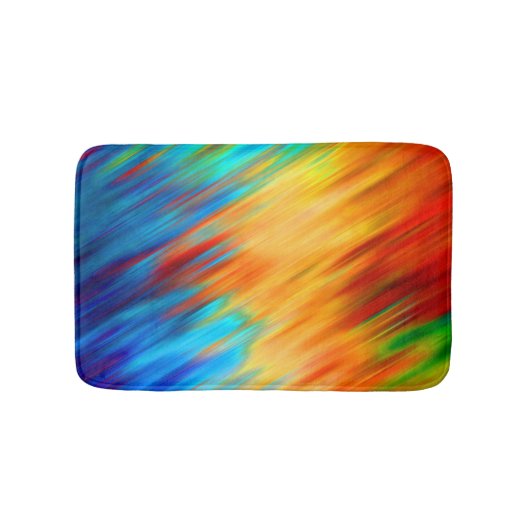 Colorful Abstract Blue Orange Flare Badematte (Vorderseite)