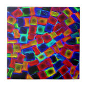 Colorful Abstract Bokeh Blocks Pattern Fliese (Vorderseite)