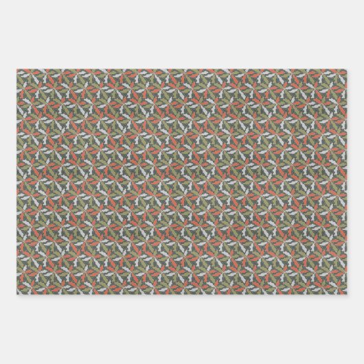 Colorful Abstract Botanical Geschenkpapier Set (Vorderseite 3)