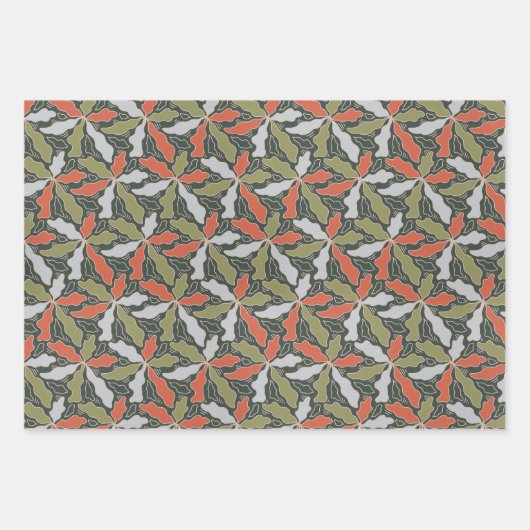 Colorful Abstract Botanical Geschenkpapier Set (Vorderseite 2)